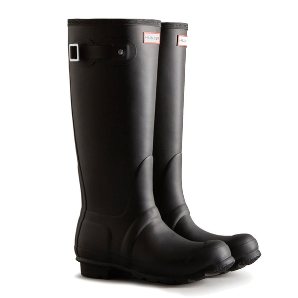 Womens Hunter Original Tall Insulated Shearling Lined Winter Wellington Boots Black
