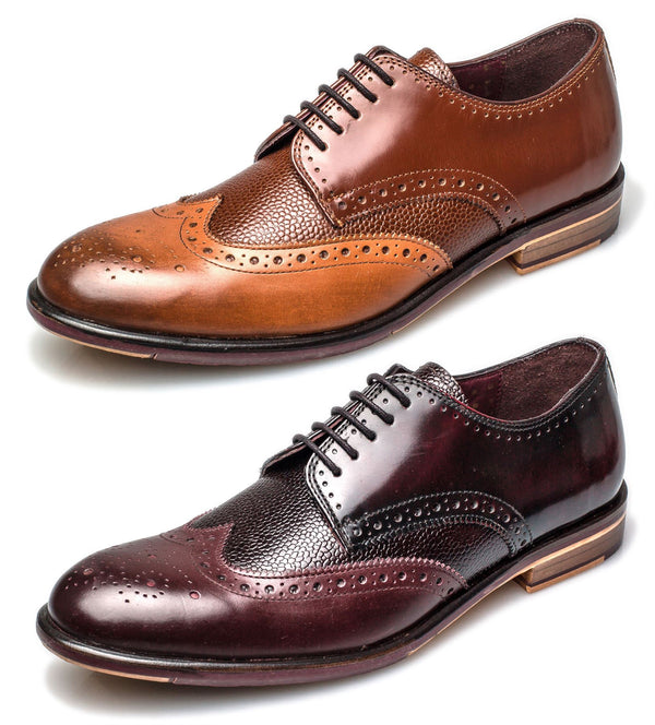 London Brogues Lincoln 5 Eye Mens Leather Sole Derby Shoes