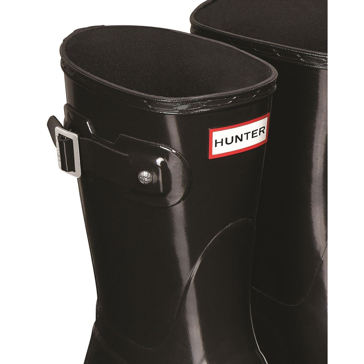 Womens Hunter Original Short Gloss Winter Snow Rain Black Wellington Boots
