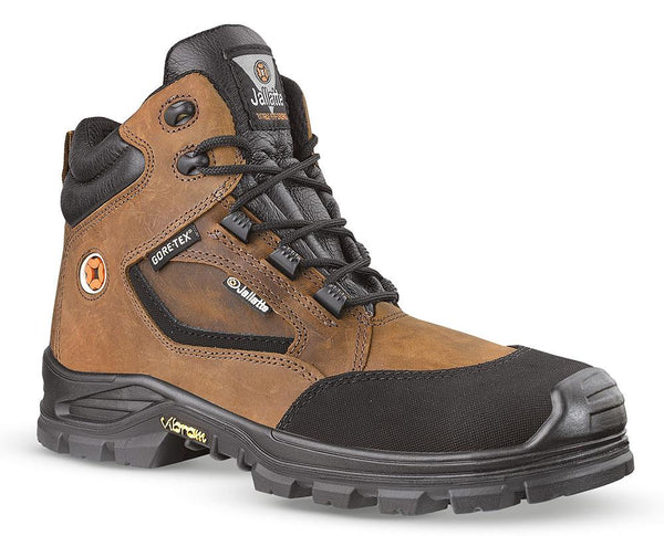 Jallatte Jalroche S3 Brown Leather Metal Free Safety Toecap Gore-Tex Vibram Safety Boots