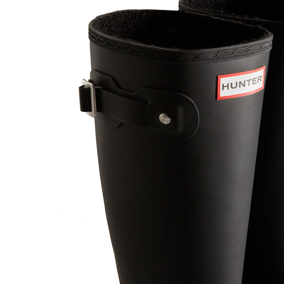 Womens Hunter Original Tall Insulated Shearling Lined Winter Wellington Boots Black