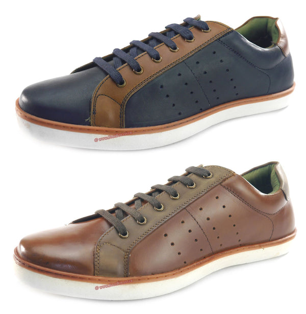 Silver Street Gower Casual Leather Lace Up Trainers Mens Shoes