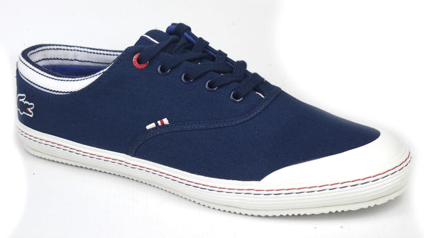 Lacoste Manville Tennis AP SRM Mens Canvas Shoes Navy Blue Trainers