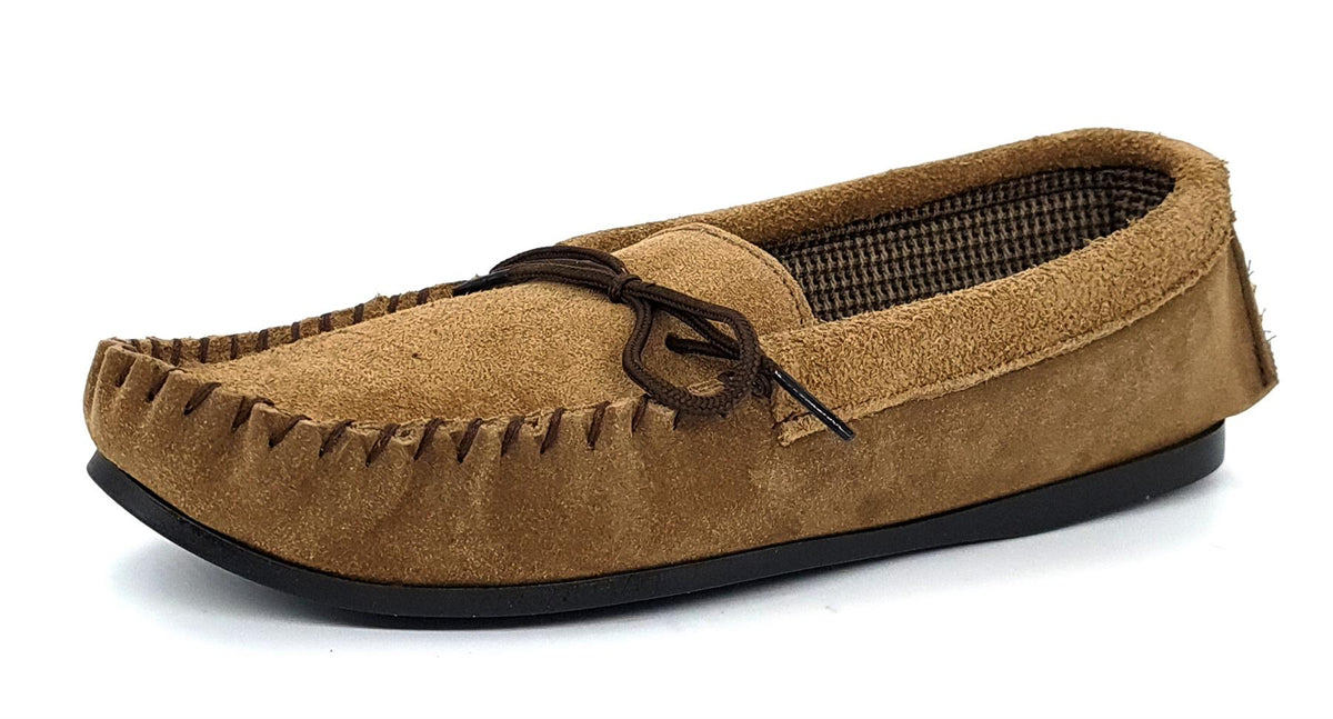 Coopers Mens Suede Cotton Lined Navy Moccasin Outdoor Slippers Mades In England