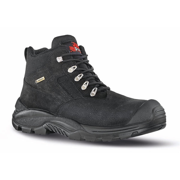 U-Power Dude Black Leather Gore-Tex Waterproof Mens Safety Lace Up Work Boots