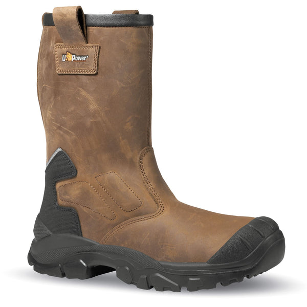U-Power Alaska S3 Brown Leather Wing-Tex Metal Free Safety Toecap Midsole Rigger Boots