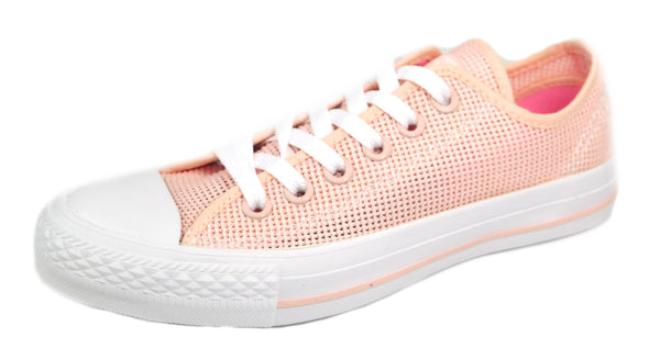 Converse Womens Pink All Star Ox Textile Trainers Canvas Lace Up