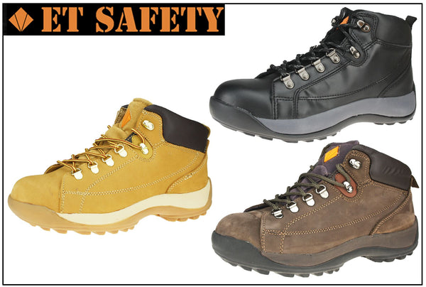 ET Safety C3222 Lace Up Leather Steel Toecap SB Work Trainer Boots