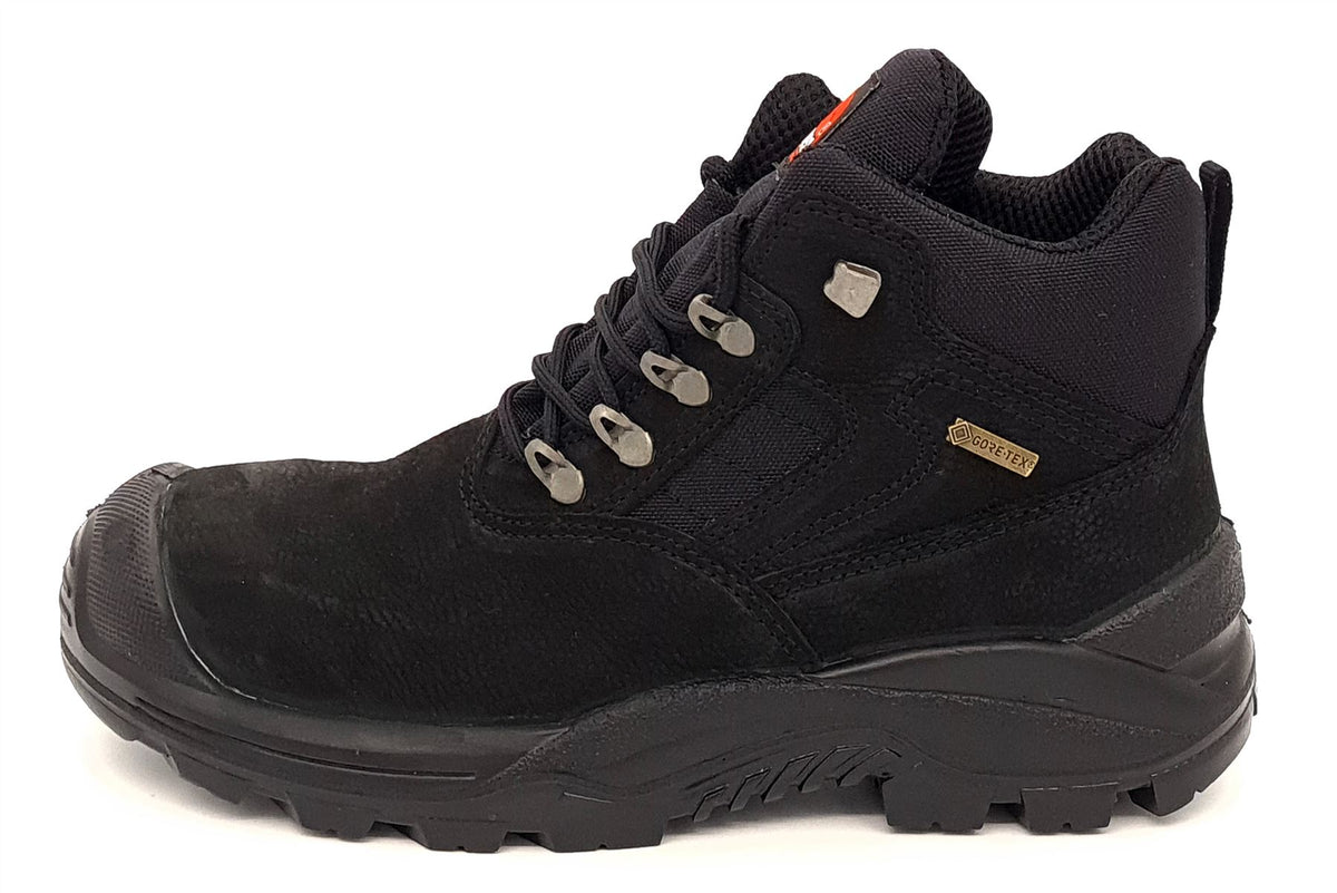 U-Power Dude Black Leather Gore-Tex Waterproof Mens Safety Lace Up Work Boots