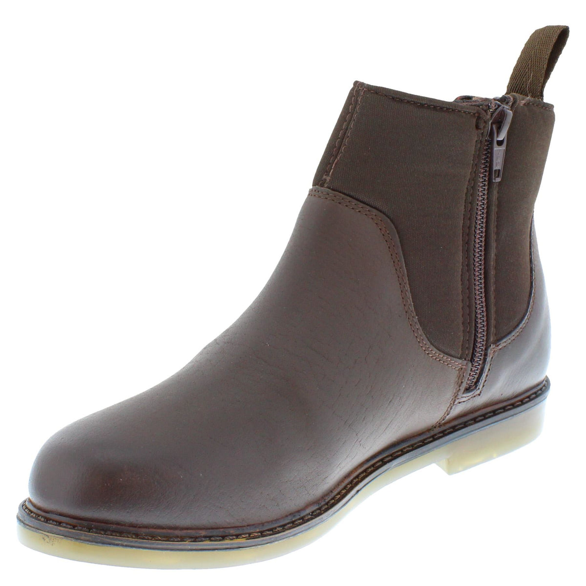 Frank James Epsom Boys Leather Neoprene Zip Up Chelsea Boots