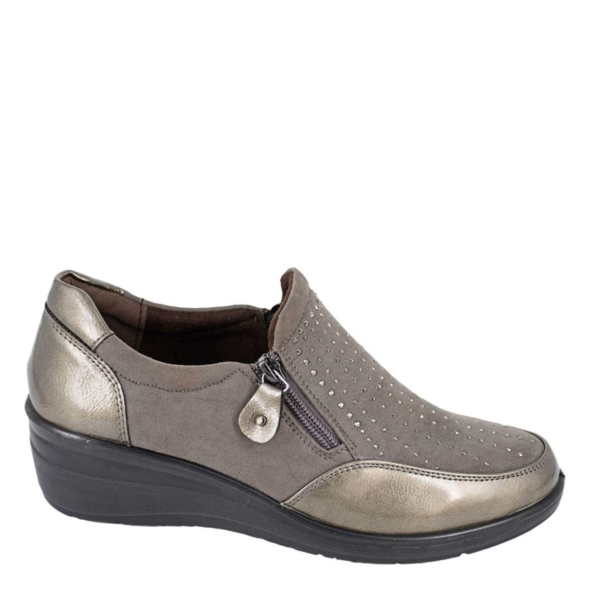 Boulevard L 628 Twin Zip Wedge Casual Shoes