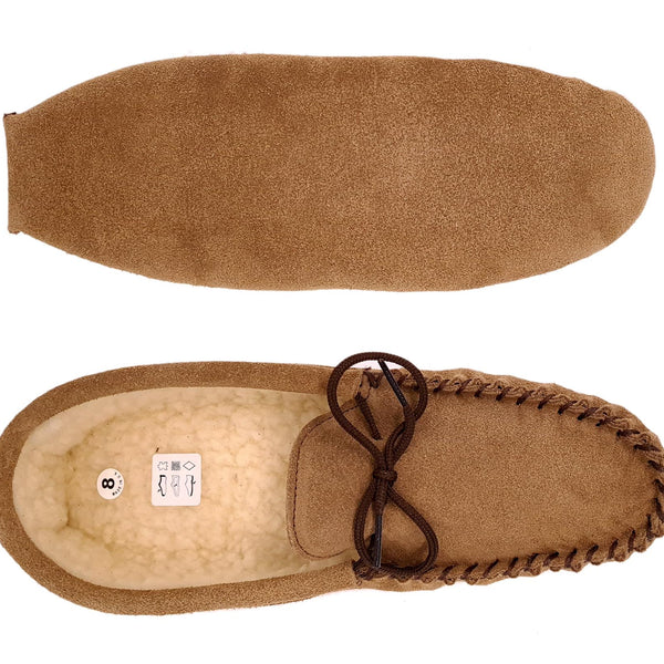 Coopers Suede Fleece Lined Soft Sole Mens Moccasin Slippers Made In England