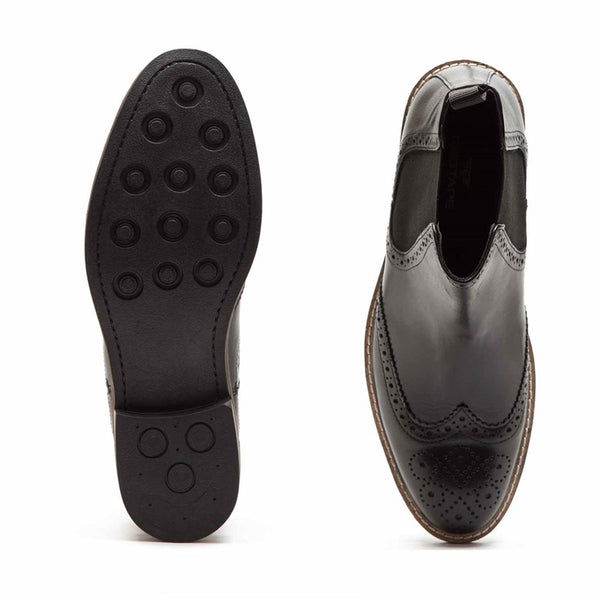 Thomas Crick Downton Brogue Mens Chelsea Pull On Leather