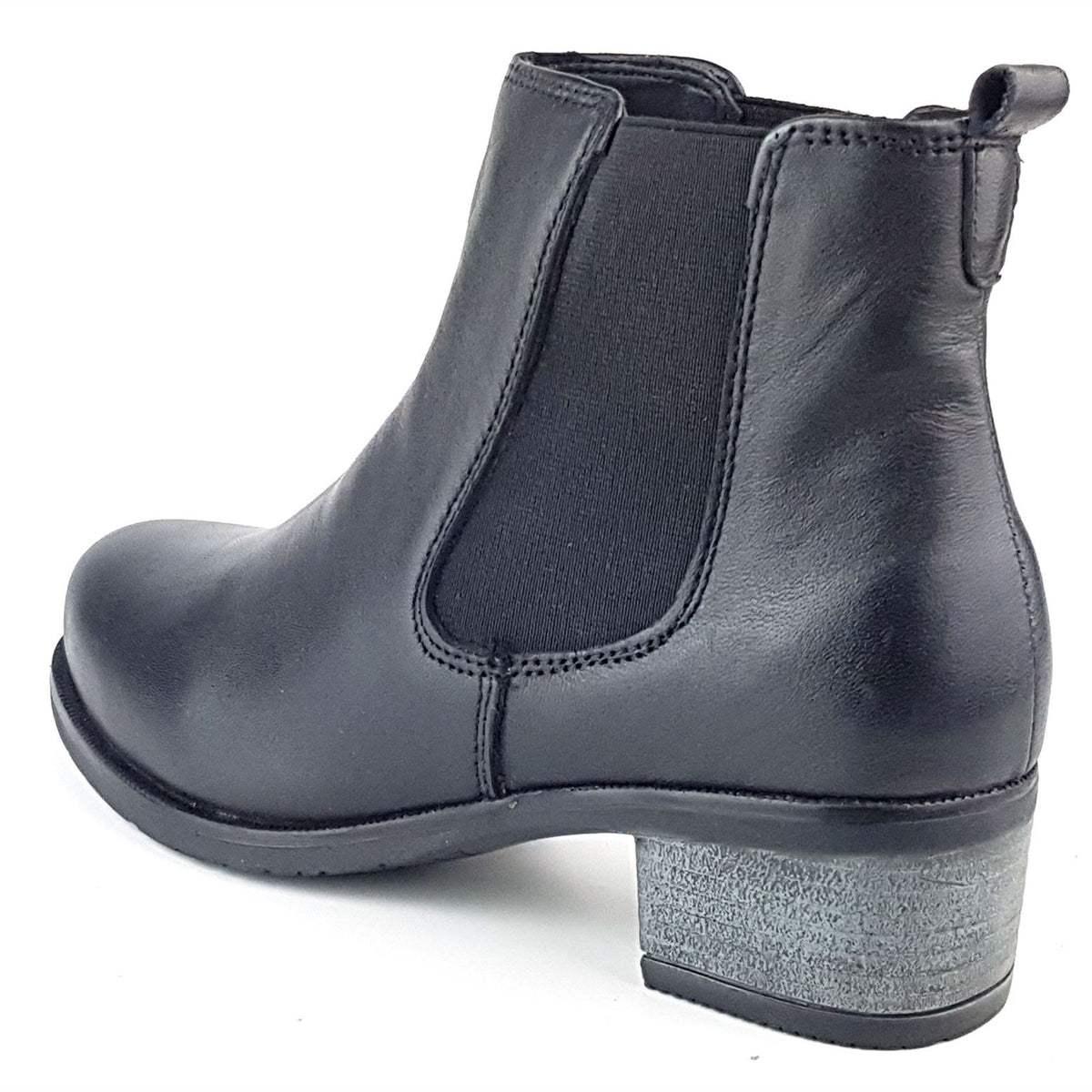 Frank James Towcester Ladies Womans Leather Chelsea Pull On Ankle Heel Boots