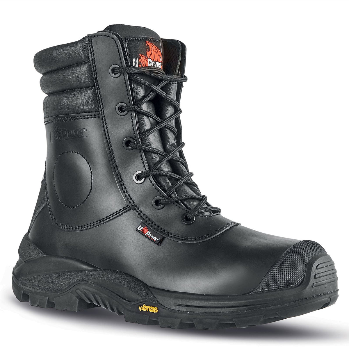 U-Power Leopard Leather Work Hi Leg Vibram Lace Up Toecap Midsole Work Boots