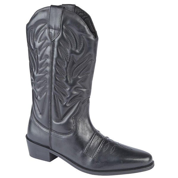 Woodland Cowboy Western Leather Long Calf Boots
