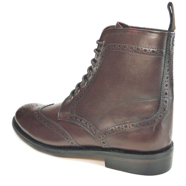 Frank James Benchgrade Moreton Leather Sole Welted Lace Up Brogue Dealer Boots
