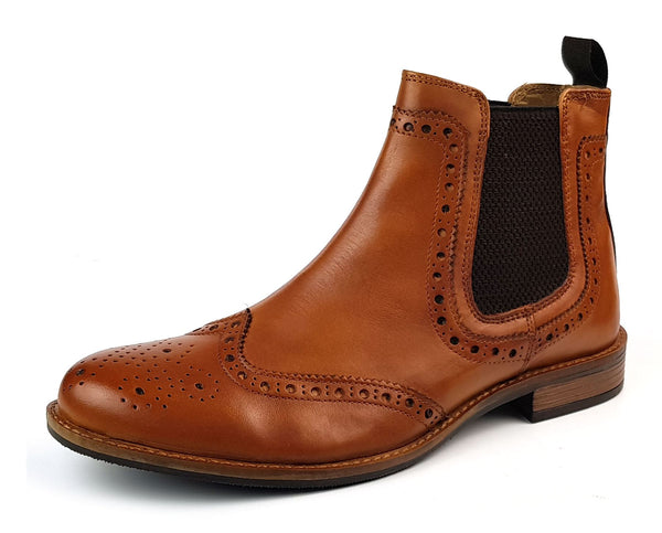 Roamers M143BT Mens Leather Cheslea Pull On Dealer Boots