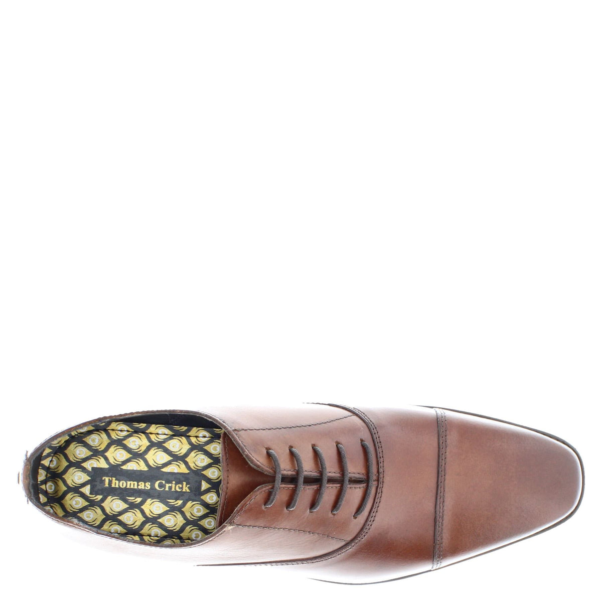 Thomas Crick Men's Leather Lace Up Oxford Cap Shoes