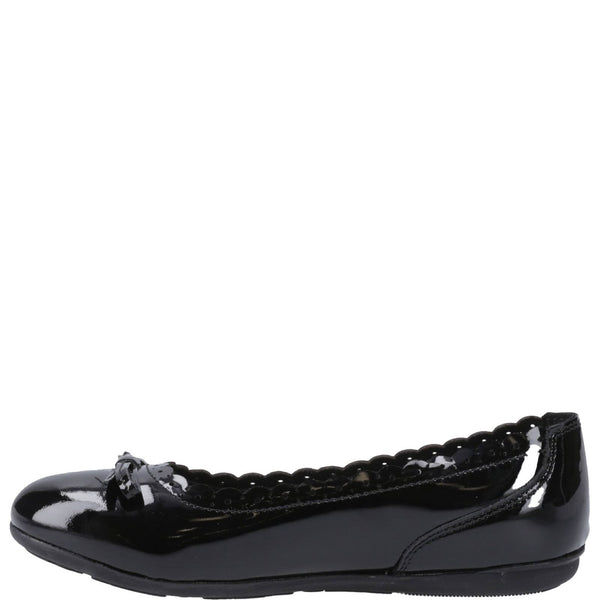 Hush Puppies Lillie Girls' Slip On Ballerina Patent School Shoes