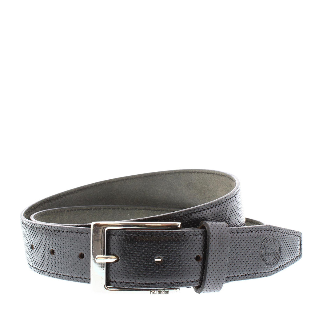 HX London Panama Men's Leather Pinhole Detail Belt