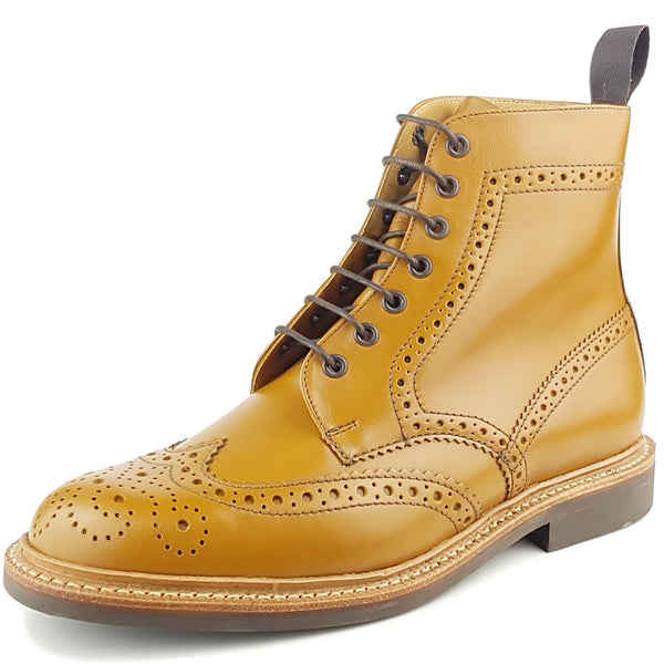 Charles Horrel England CH2009 Brogue Leather Welted Lace Mens Commando Boots