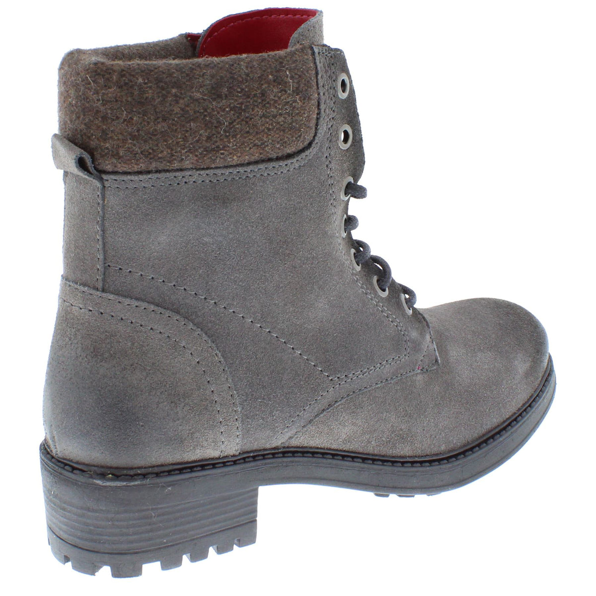 Frank James Warwick Suede Leather Womens Lace Up Block Heel Ankle Boots