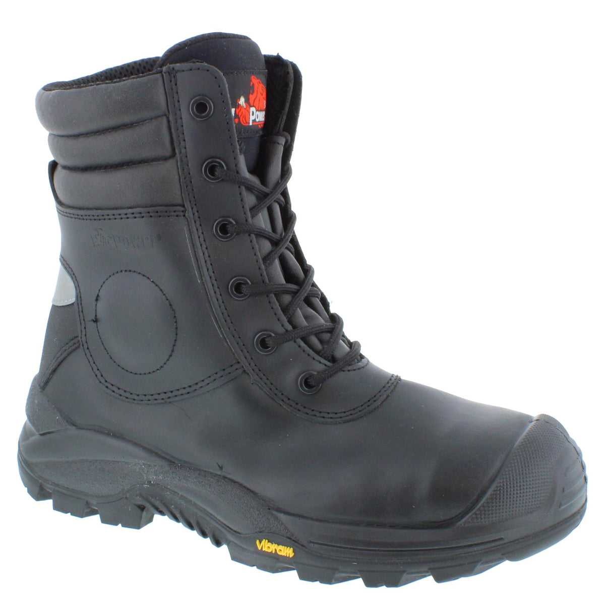 U-Power Leopard Leather Work Hi Leg Vibram Lace Up Toecap Midsole Work Boots