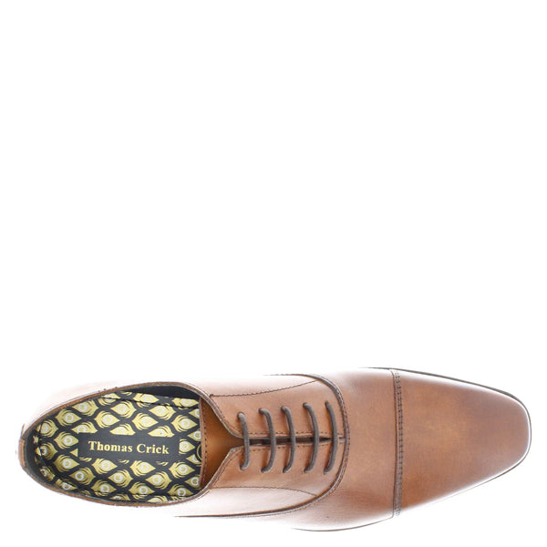 Thomas Crick Men's Leather Lace Up Oxford Cap Shoes