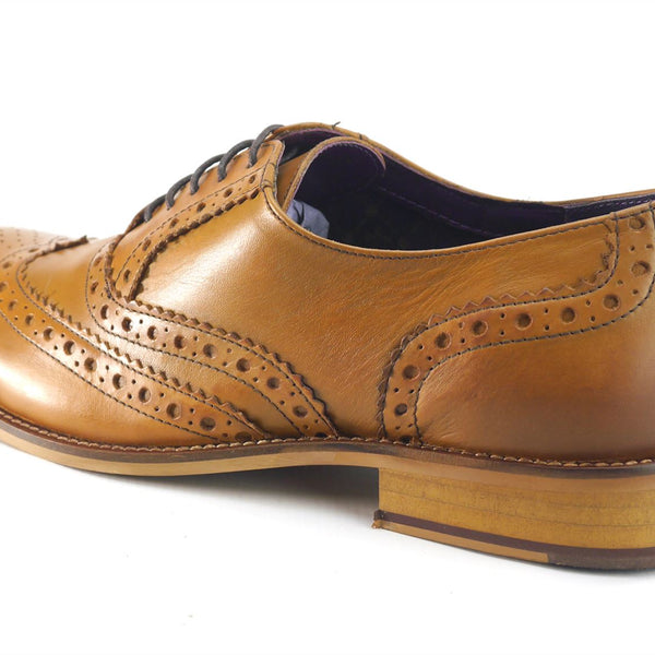 Frank James Redford Mens Leather Lace Up Wingtip Formal Gatsby Evening Brogue Shoes