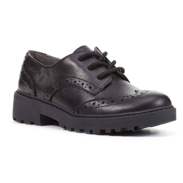 Geox Girls School Black Lace up J Casey G. N Shoes