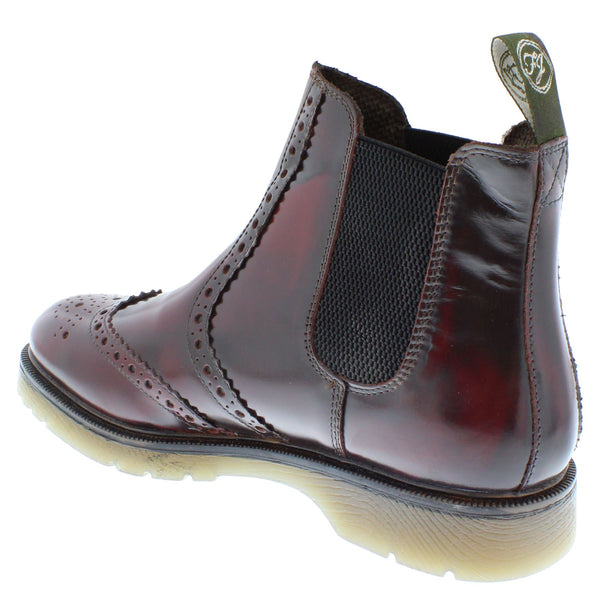 Frank James Warkton Leather Pull On Mens Brogue Chelsea Boots
