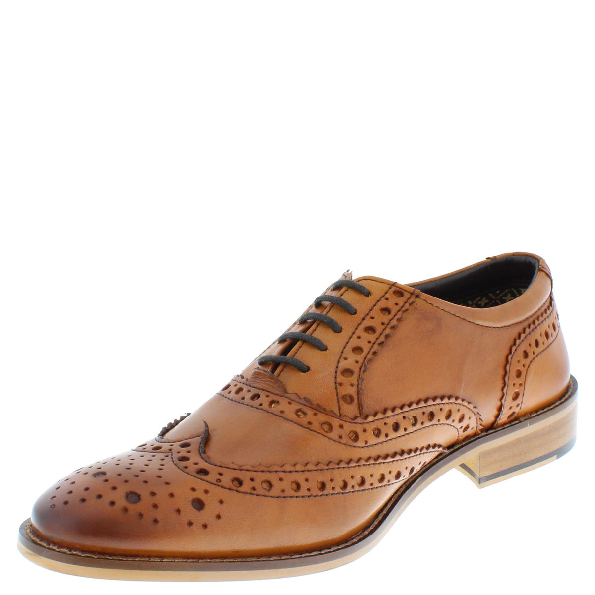 Herbert Frank Enfield Mens Leather Lace Up Wingtip Formal Gatsby Evening Brogue Shoes