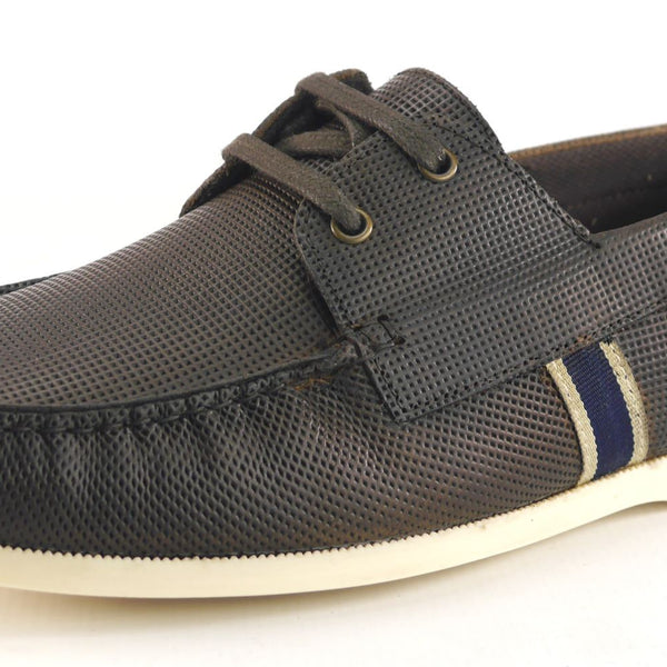 Red Tape Crick Mens Casual Leather Pepperpot Lace Up Boat Shoes