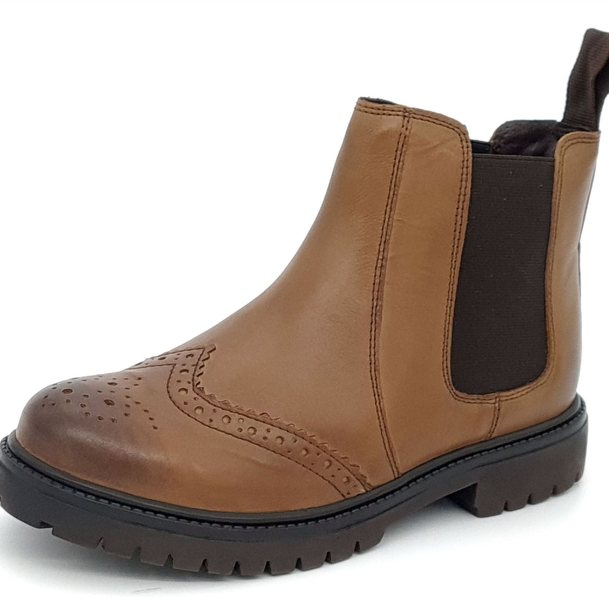 Frank James Grantham Leather Brogue Chelsea Junior Boots