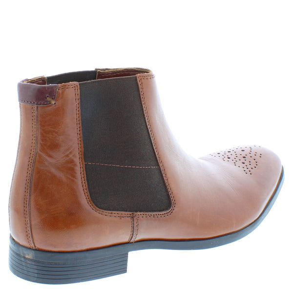 Clarks Gilmore G Fit Smart Tan Leather Brogue Chelsea Boot