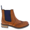 Frank James Fulham Cleated Leather Pull On Brogue Mens Chelsea Boots