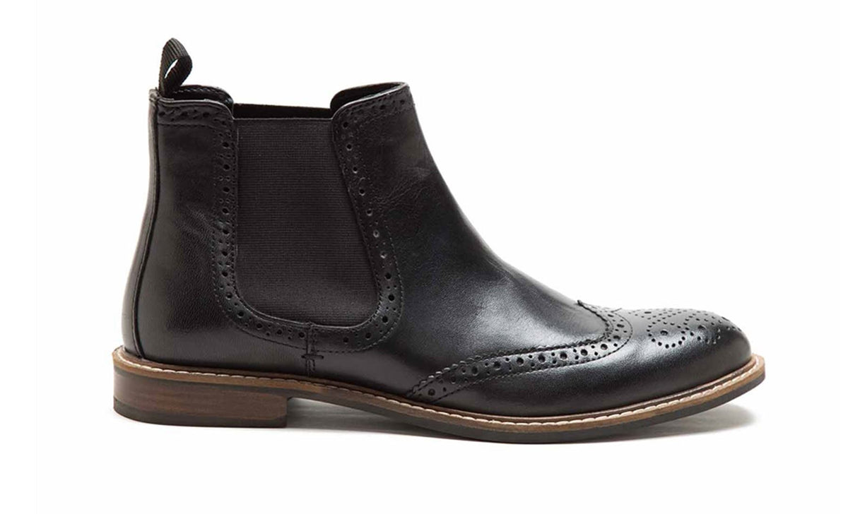 Thomas Crick Downton Brogue Mens Chelsea Pull On Leather