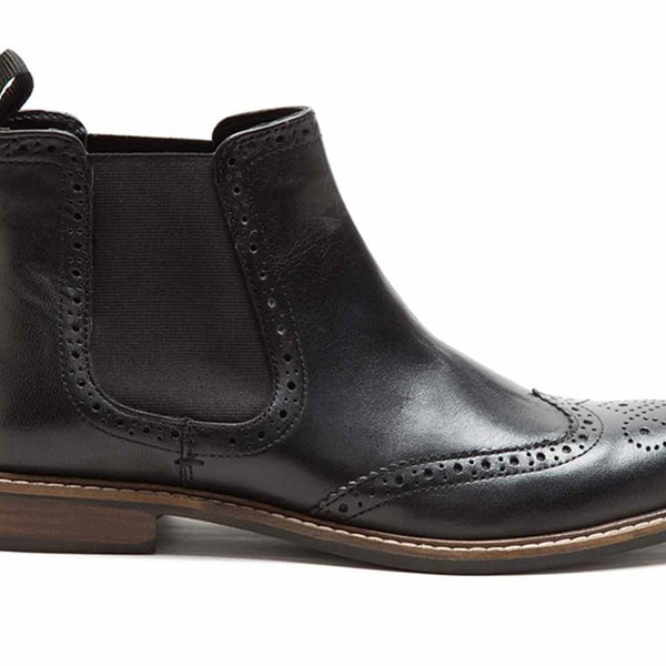 Thomas Crick Downton Brogue Mens Chelsea Pull On Leather