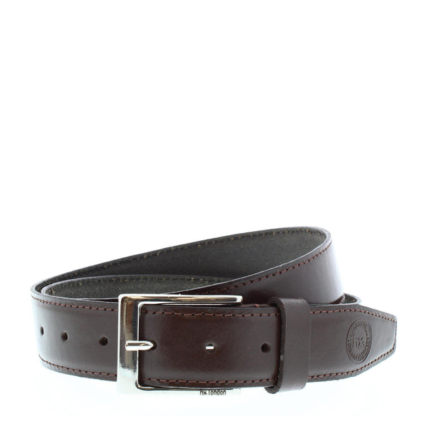 HX London New York Men's Plain Leather Belt