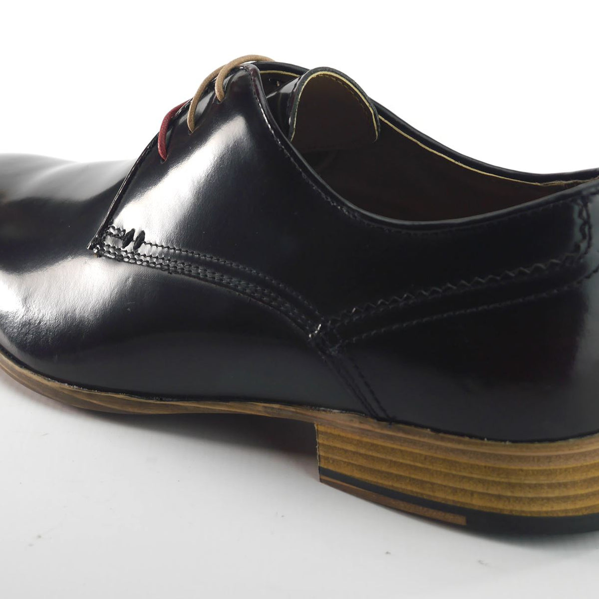 Frank James Shoreditch Mens Leather Hi Shine Lace Up Gibson Formal Shoes