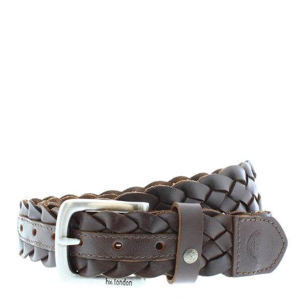 HX London Broadway Men's Braided Leather Belt