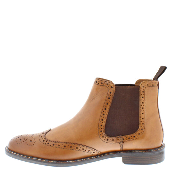 Thomas Crick Downton Brogue Mens Chelsea Pull On Leather