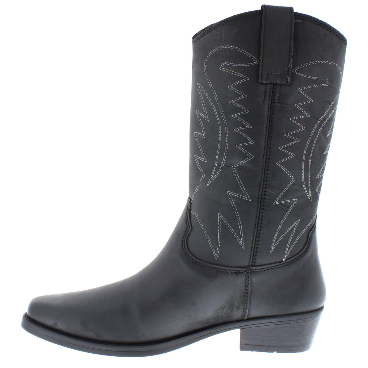 Wrangler Tex Hi Mens Leather Pull on Pointed Cowboy Western Boots