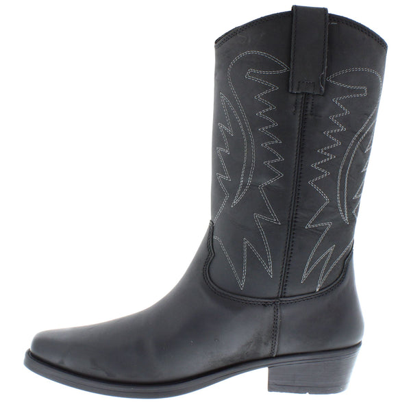 Wrangler Tex Hi Mens Leather Pull on Pointed Cowboy Western Boots