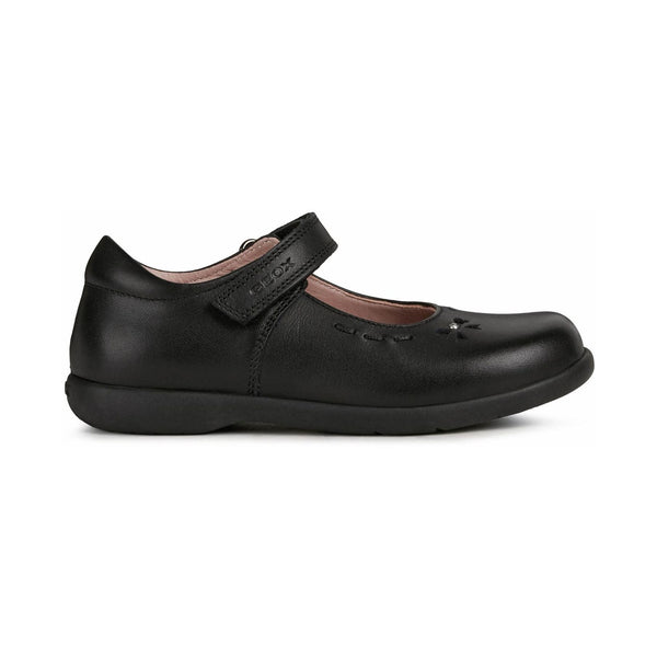 Geox Girls School Black Touch Fastening Naimara Girl Ballerina