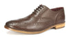 London Brogues Mens Leather Lace Up Wingtip Formal Gatsby Evening Brogue Shoes