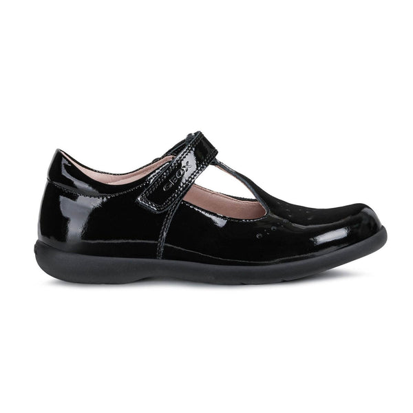 Geox Girls School Black Patent Buckle Naimara Girl Ballerina