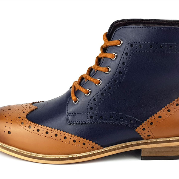 Frank James Kensington Mens Lace Brogue Leather Boots