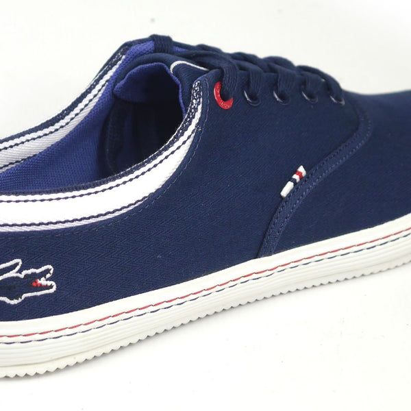 Lacoste Manville Tennis AP SRM Mens Canvas Shoes Navy Blue Trainers